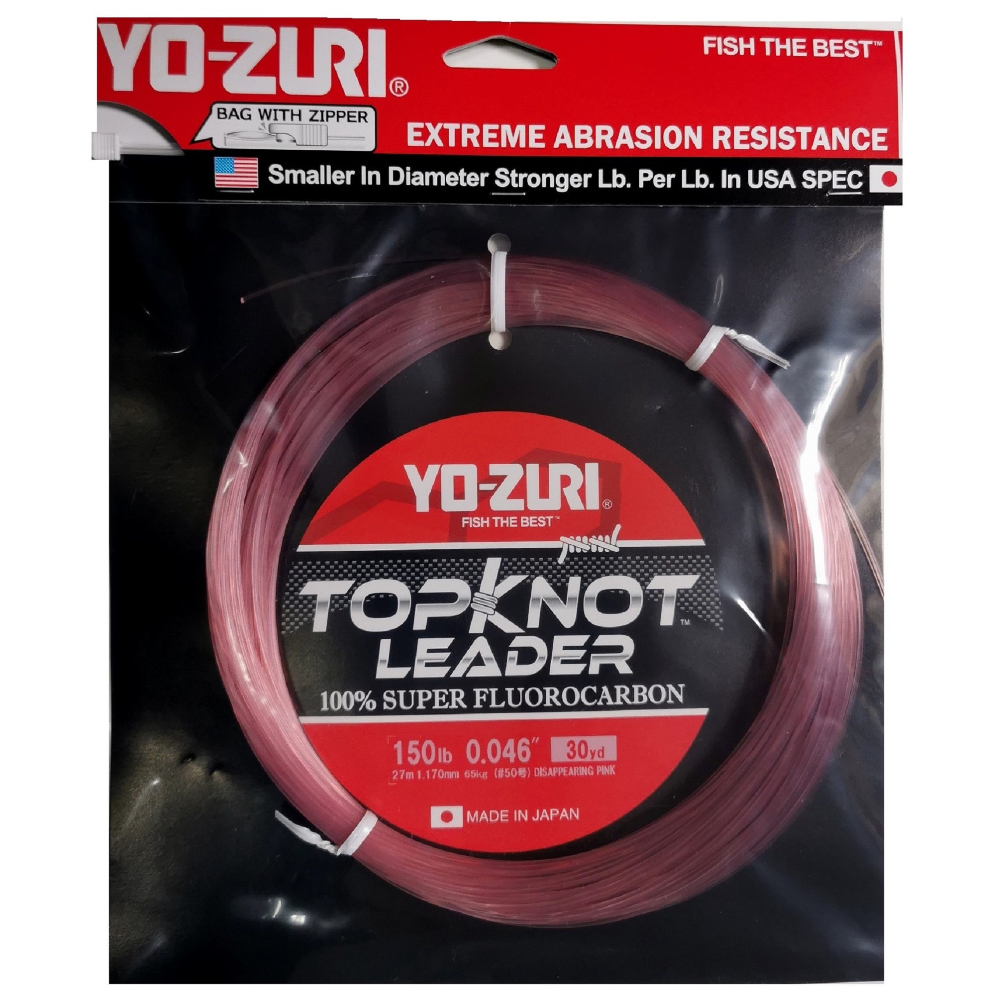 Yo-Zuri Topknot Leader Fluorocarbon Disappearing Pink 100% 150 Lbs